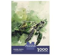 Rompecabezas De 1000 Piezas para Adultos Green Sea Turtle Watercolor Rompecabezas para Adultos Juguetes Antiestrés Corte De Precisión Actividades Divertidas En Casa 70x50cm/1000pcs