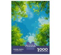 Rompecabezas De 1000 Piezas para Adultos Green Trees and Blue Sky Rompecabezas De Juguete Decoración De Pared Una Obra De Arte Cumpleaños Y Navidad 70x50cm/1000pcs