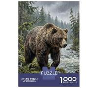 Rompecabezas De 1000 Piezas para Adultos Grizzly Bear in Rainy Forest Rompecabezas Juego De Ingenio Ensamblaje De Patrones Regalos De Cumpleaños Y Únicos 70x50cm/1000pcs