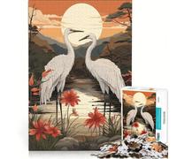 Rompecabezas de 1000 Piezas para Adultos Grulla Japonesa Natural Juguetes para armar para divertirse en Familia para Fortalecer el Amor Entre Parejas 38x52cm
