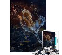 Rompecabezas de 1000 Piezas para Adultos Grullas japonesas Arte de Aves Rompecabezas para Adultos Juegos relajantes desafío difícil diversión en casa Actividades (tamaño 38x52cm)