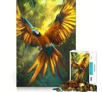 Rompecabezas de 1000 Piezas para Adultos Guacamayo majestuoso Tropical en la Selva Tropical Diseño de Corte preciso Juego de Mesa Regalo Ideal para Pasar el Tiempo Escena navideña Arte (50x75cm)