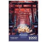 Rompecabezas De 1000 Piezas para Adultos Guardian of The Thousand Torii Rompecabezas De Juguete Decoración De Pared Una Obra De Arte Cumpleaños Y Navidad 38x26cm/1000pcs