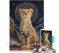 Rompecabezas de 1000 Piezas para Adultos Guepardo de fantasía Juguete Educativo de Aprendizaje Adecuado para decoración de Escritorio. 52x38cm