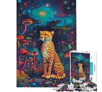Rompecabezas de 1000 Piezas para Adultos Guepardo en el País de los Sueños Juegos Familiares educativos Juguete de desafío Regalos de Amigo Invisible Mejora la Memoria (tamaño 38x52cm)