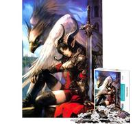 Rompecabezas de 1000 Piezas para Adultos Guerrero Ángel Oscuro Rompecabezas para Adultos Juego de ingenio Decoración de Pared cumpleaños y Navidad (tamaño 50x75cm)