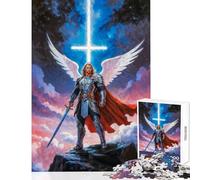 Rompecabezas de 1000 Piezas para Adultos Guerrero angelical arcángel Miguel decoración del hogar Juguetes Ideas de Regalo Juego Educativo Interesante reducción del estrés tamaño 38x26cm