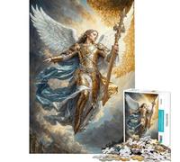 Rompecabezas de 1000 Piezas para Adultos Guerrero Angélico Rompecabezas para Adultos Juego Relajante patrón de Montaje Regalo para Amigos y Familiares (tamaño 38x52cm)