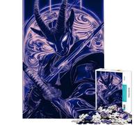 Rompecabezas de 1000 Piezas para Adultos Guerrero con Cuernos y Katana Rompecabezas de Animales para Adultos Juegos relajantes Carrera de Velocidad Manual Gran Regalo para los Amantes de los Juegos