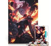 Rompecabezas de 1000 Piezas para Adultos: Guerrero de Anime de Fuego, Juego Familiar, interacción Entre Padres e Hijos, cumpleaños y Navidad 38x52cm