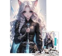 Rompecabezas de 1000 Piezas para Adultos Guerrero de Pelo Blanco con Espada Actividades Divertidas para Hacer en casa Decoración de Pared Juegos relajantes Apto para Mayores de 14 años (38x26cm)