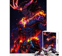 Rompecabezas de 1000 Piezas para Adultos Guerrero Demonio ardiente Juguetes antiestrés Regalos para Mujeres y Hombres Juego Imposible difícil y desafiante tamaño 38x52cm