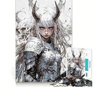 Rompecabezas de 1000 Piezas para Adultos Guerrero Demonio de Cabello Blanco Juguete Que desafía la Mente Corte preciso alineación Actividad Divertida para Toda la Familia (38x52cm)