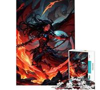 Rompecabezas de 1000 Piezas para Adultos Guerrero Demonio de Fuego Ayuda a ejercitar el Cerebro Juego Imposible de Cortar con precisión Apto para Mayores de 14 años (38x26cm)