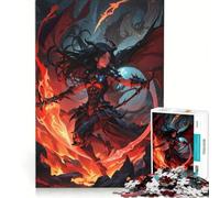 Rompecabezas de 1000 Piezas para Adultos: Guerrero Demonio de Fuego, Juego de ingenio, decoración para el hogar, cumpleaños y Navidad 38x52cm