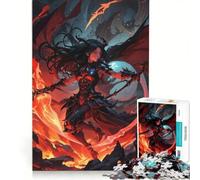 Rompecabezas de 1000 Piezas para Adultos: Guerrero Demonio de Fuego, Juego Familiar, interacción Entre Padres e Hijos, cumpleaños y Navidad 50x75cm