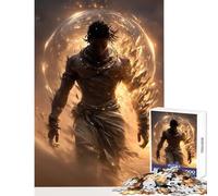 Rompecabezas de 1000 Piezas para Adultos Guerrero Dorado con Esfera Celestial decoración del hogar Juguetes Ideas de Regalo Juego Familiar con Piezas de Formas aleatorias Totalmente entrelazadas