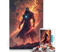 Rompecabezas de 1000 Piezas para Adultos: Guerrero Encapuchado de Fuego, Juego Imposible, decoración del hogar, Toda la Familia 38x52cm