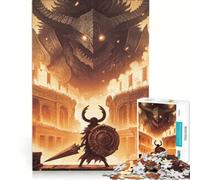 Rompecabezas de 1000 Piezas para Adultos Guerrero enfrentándose a un Demonio colosal Juegos educativos Carrera de Velocidad Manual Toda la Familia 50x75cm