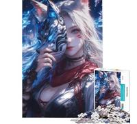 Rompecabezas de 1000 Piezas para Adultos Guerrero Enmascarado de Zorro Divertidas Actividades en casa Juego difícil e Imposible Apto para Mayores de 14 años 38x26cm