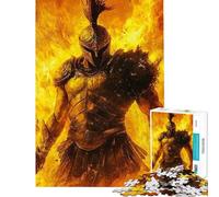 Rompecabezas de 1000 Piezas para Adultos Guerrero Espartano con Llamas Rompecabezas para Adolescentes Diseño de Montaje difícil y desafiante Juego desafiante para Toda la Familia 50x75cm