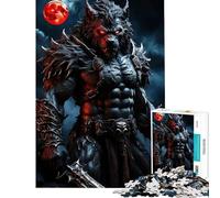 Rompecabezas de 1000 Piezas para Adultos Guerrero Hombre Lobo Juguetes educativos Juego práctico de análisis y lógica Regalo Divertido (tamaño 50x75cm)