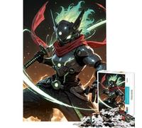 Rompecabezas de 1000 Piezas para Adultos Guerrero Ninja Cyberpunk con Espada Juego Educativo y desafiante Regalo de cumpleaños para Toda la Familia (tamaño 50x75cm)