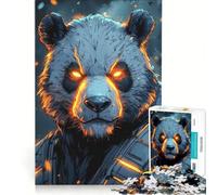 Rompecabezas de 1000 Piezas para Adultos: Guerrero Panda de Fuego, Juegos Divertidos, Interacción Entre Padres e Hijos, Cada Pieza Es Única 38x52cm