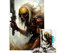 Rompecabezas de 1000 Piezas para Adultos Guerrero postapocalíptico con Pistola Un Reto para completar Pero Divertido y entretenido Juegos relajantes para Mayores de 14 años 50x75cm