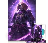 Rompecabezas de 1000 Piezas para Adultos Guerrero samurái Beagle,Juego de Ajuste, Juego Mental,Regalo de Juego Gratuito,Regalo de cumpleaños para desarrollar la Mente (38x52cm)