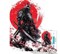 Rompecabezas de 1000 Piezas para Adultos Guerrero Samurai Cereza Juego de ingenio para Adultos Que estimula la Memoria Interacción Entre Padres e Hijos (Tamaño 38x52cm)