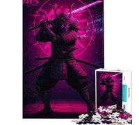 Rompecabezas de 1000 Piezas para Adultos Guerrero samurái Cyberpunk con Espada Brillante Diversión para Disfrutar en casa Juego de ingenio y Velocidad para Personas de 14 años en adelante (50x75cm)