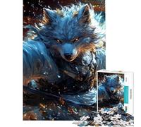 Rompecabezas de 1000 Piezas para Adultos Guerrero samurái Lobo con Katana Rompecabezas para Adultos Juegos de relajación análisis y lógica dificultad y desafío (tamaño 50x75cm)