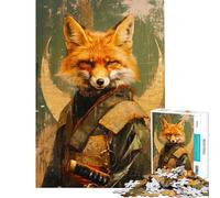 Rompecabezas de 1000 Piezas para Adultos Guerrero Zorro Rompecabezas para Adolescentes Juguetes de Bricolaje Corte de precisión Reto para completar (Tamaño 50x75cm)