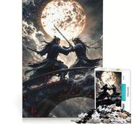 Rompecabezas de 1000 Piezas para Adultos Guerreros samuráis luchando decoración de Pared Actividades Familiares Lista de Deseos con Papá Noel 50x75cm