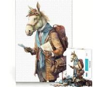 Rompecabezas de 1000 Piezas para Adultos Guía de Viaje, Caballo, Piezas de Corte Limpio, Juego de Habilidad Mental, Momento de Calma, Diversión, Escena navideña, Arte (50x75cm)