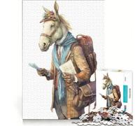 Rompecabezas de 1000 Piezas para Adultos Guía de Viaje con Caballos Juegos Familiares decoración Perfecta cumpleaños y Navidad 38x52cm