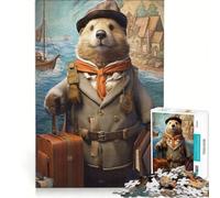 Rompecabezas de 1000 Piezas para Adultos Guía de Viaje Nutria Marina Juguetes para Hacer tú Mismo Actividades Divertidas en casa para Fortalecer el Amor en Pareja 38x52cm