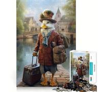 Rompecabezas de 1000 Piezas para Adultos, guía de Viaje, Pato, articulación Fina, Divertido Juego Mental, Regalo Acogedor, Juego de Navidad, Regalo de Ocio (38x52cm)