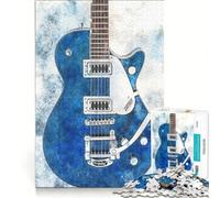 Rompecabezas de 1000 Piezas para Adultos Guitarra Gretsch Azul, Juguetes para armar, para Pasar el Tiempo en casa, cumpleaños 38x52cm