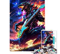 Rompecabezas de 1000 Piezas para Adultos Guitarrista Monstruoso Un Juego de ingenio Divertido y Original para cumpleaños y Regalos (Tamaño 38x26cm)