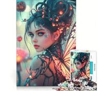 Rompecabezas de 1000 Piezas para Adultos: Hada con alas de Mariposa, Juego Imposible, desafío difícil, fortalece el Amor Entre Parejas 38x26cm