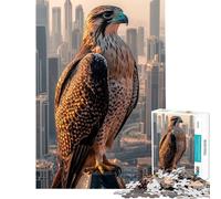 Rompecabezas de 1000 Piezas para Adultos Halcón sobre Dubái Juguetes adictivos para Cultivar la Paciencia Juego Educativo Actividades Familiares Obra de Arte Regalo Ideal (Tamaño 38x52cm)