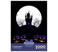 Rompecabezas De 1000 Piezas para Adultos Halloween Castle & Pumpkins Rompecabezas para Adultos Juguete Decoración De Pared Difícil Regalo De Cumpleaños, Regalos, 52x38cm/1000pcs