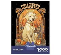Rompecabezas De 1000 Piezas para Adultos Halloween Labrador 2 Rompecabezas para Adultos Juguetes DIY Regalos para Mujeres Regalos para Amigos Y Familiares 52x38cm/1000pcs
