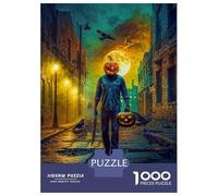 Rompecabezas De 1000 Piezas para Adultos Halloween Pumpkin Head Man Rompecabezas para Adultos Juego Familiar Corte De Precisión Cumpleaños Y Navidad 38x26cm/1000pcs