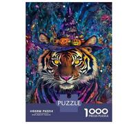 Rompecabezas De 1000 Piezas para Adultos Halloween Tiger Magic Rompecabezas para Adultos Juguetes Antiestrés Difícil Difícil Y Desafiante 70x50cm/1000pcs