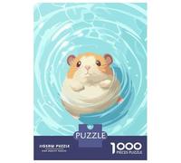 Rompecabezas De 1000 Piezas para Adultos Hamster Floating in Water Illustration Rompecabezas para Adultos Juego De Ingenio Corte De Precisión Desafiante De Completar 38x26cm/1000pcs