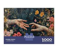 Rompecabezas De 1000 Piezas para Adultos Hand Holding Flowers Art Print Rompecabezas para Adultos Juego De Ingenio para La Diversión Familiar Cumpleaños 70x50cm/1000pcs