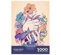 Rompecabezas De 1000 Piezas para Adultos Hands Holding Flowers Rompecabezas para Adultos Juegos De Relajación para La Diversión Familiar Interacción Entre Padres E Hijos 70x50cm/1000pcs